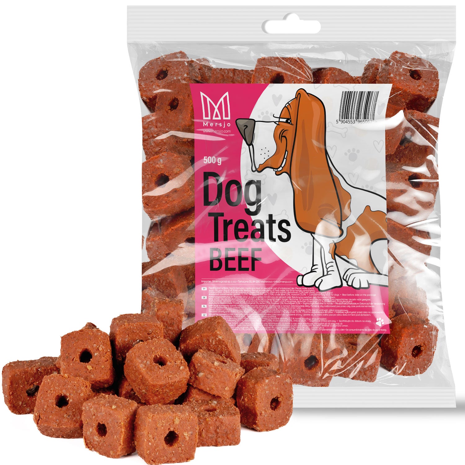 Hundesnack - Fleisch-Trainingsleckerlis, Fleischringe mit Rind Mersjo 500g