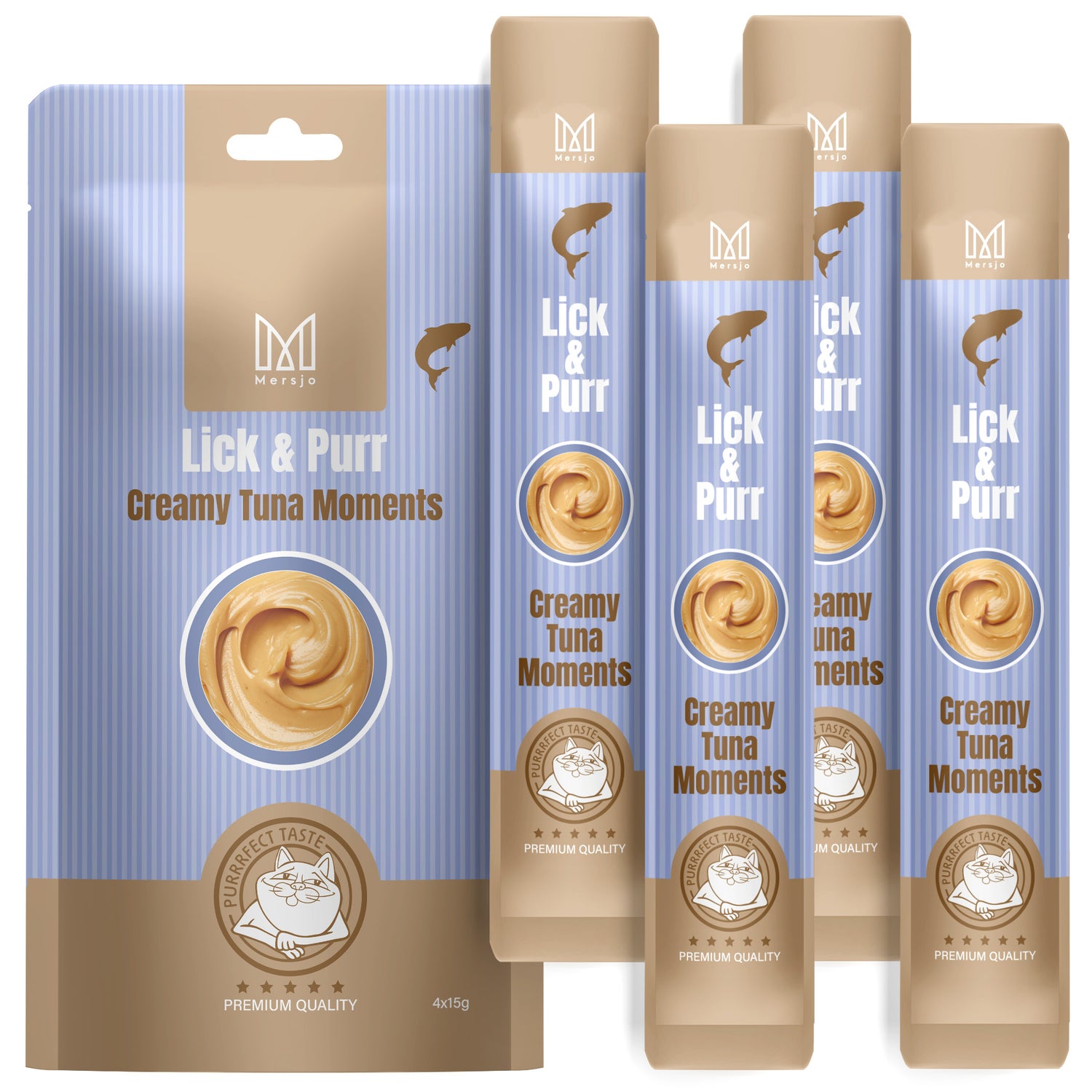 Snack für Katzen - Lick & Purr: Creamy Tuna Moments Mersjo 60g
