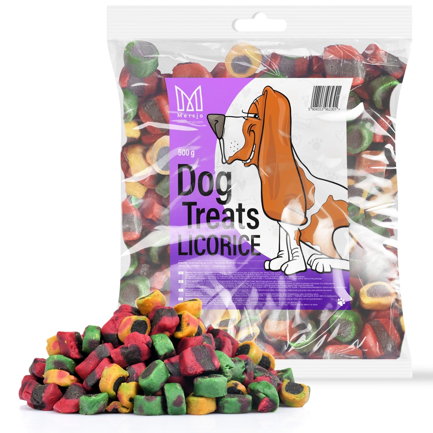 Hundesnack - Fleisch-Trainingsleckerlis Mersjo Lakritz 500g