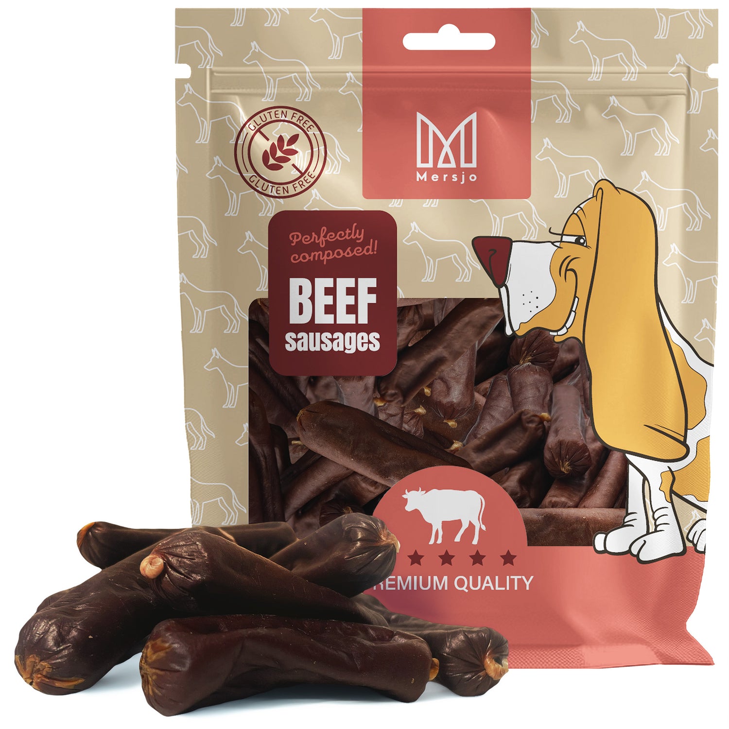 Rinderwürstchen, natürlicher Hundesnack, Mersjo, 500g