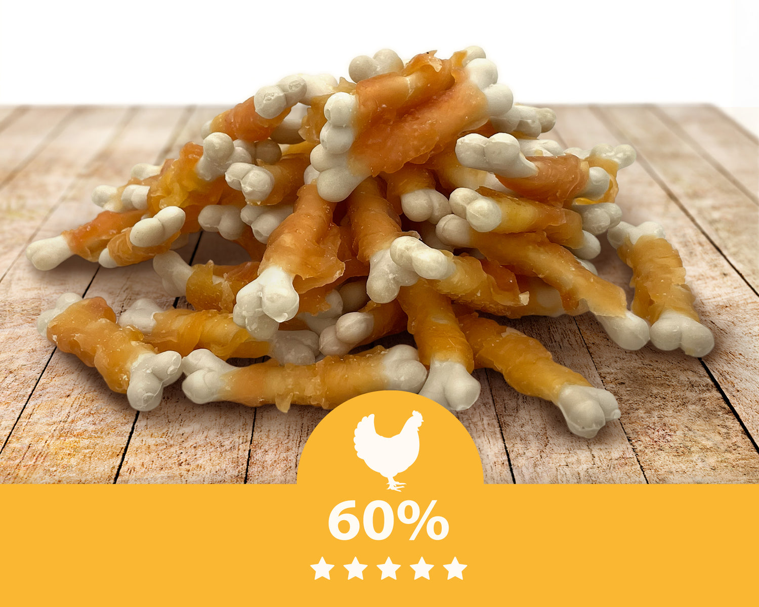 Kalzium-Knochen mit Huhn, natürlicher Hundesnack, getreidefrei, Mersjo, 500g