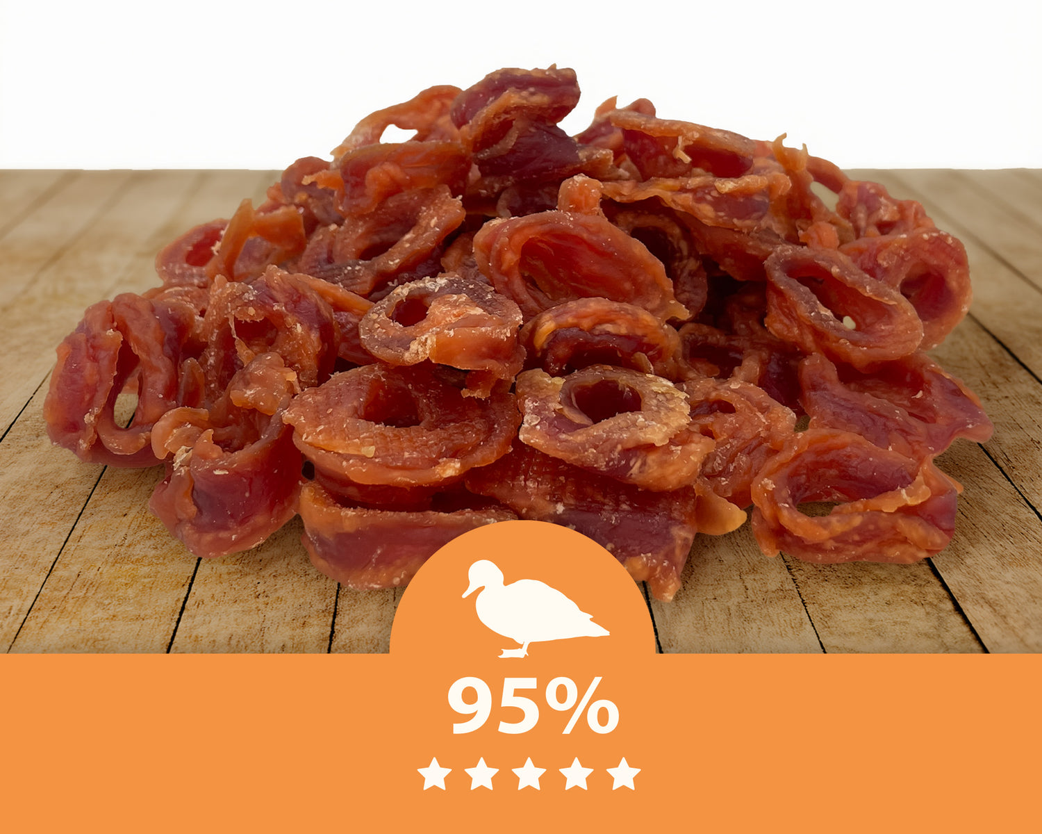 Měkké kachní kroužky, přírodní pamlsek pro psy, bez obilovin, Mersjo, 500g