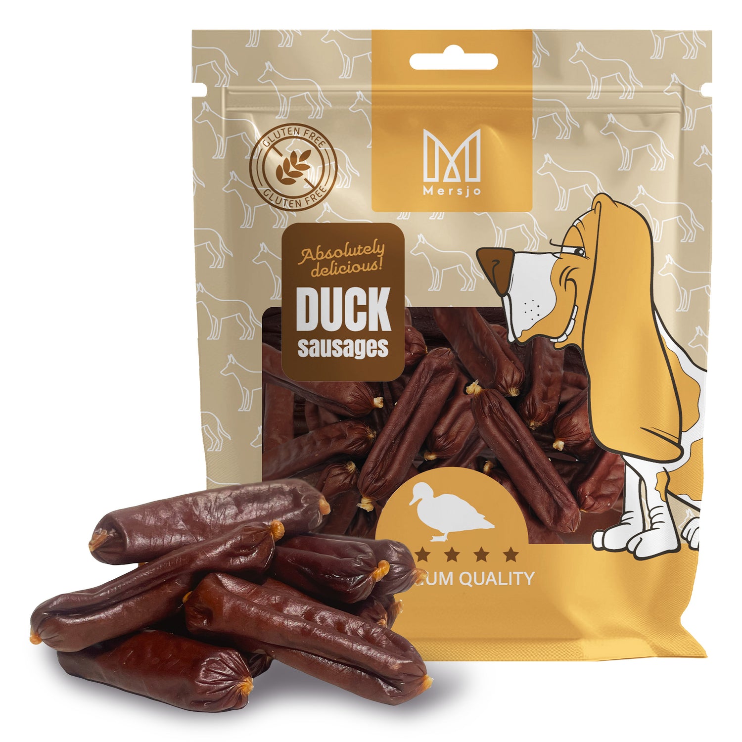 Entenwürstchen, natürlicher Hundesnack, Mersjo, 500g