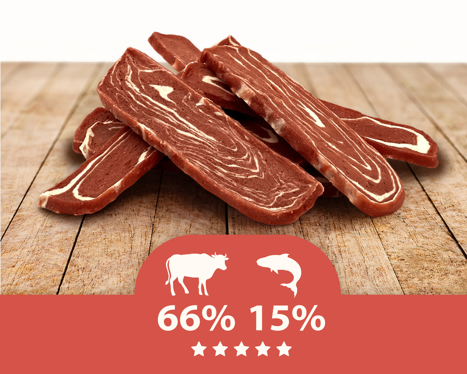Hundesnack Geschmacksduo - Rindersteak mit Dorsch Mersjo 300g