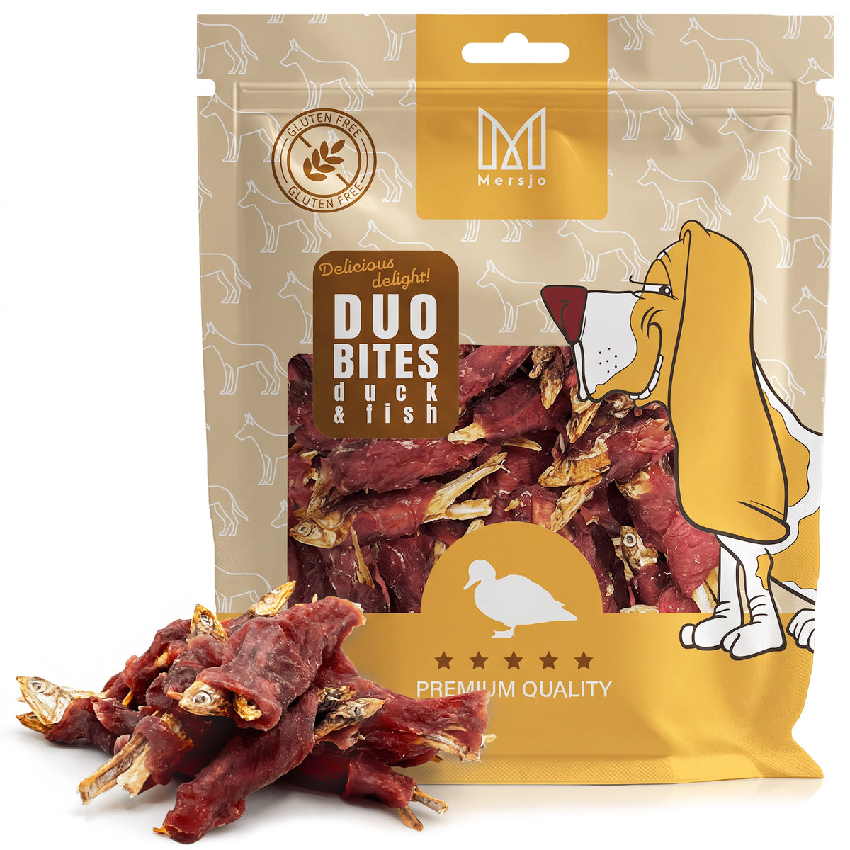 Pamlsek pro psy Duo chutí - kachna s rybkou Mersjo 300g