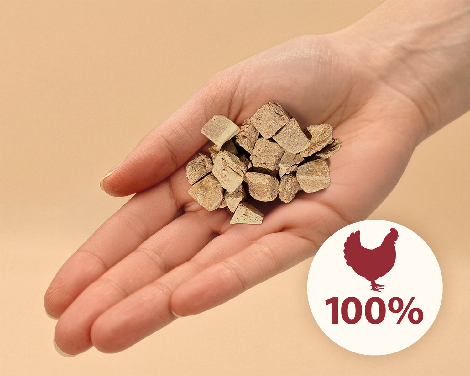 Snack für Hund und Katze - Gefriergetrocknete Häppchen aus Hühnerleber Mersjo 50g