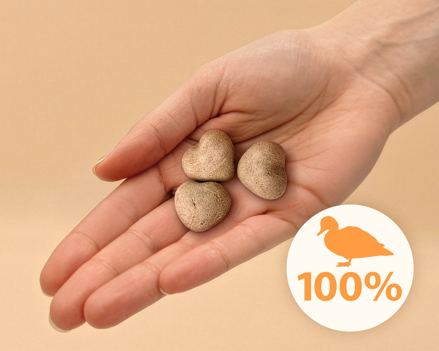 Snack für Hund und Katze - Gefriergetrocknete Entenherzen Mersjo 50g