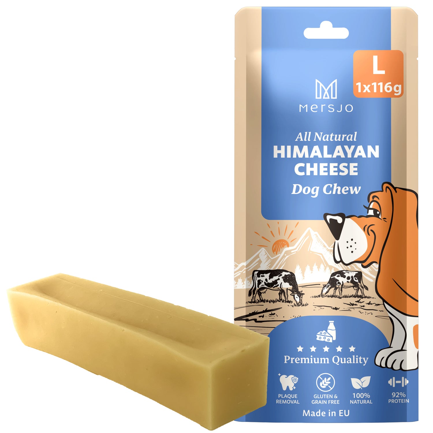 Dog treat - Himalayan cheese, natural dog chew Mersjo 116g