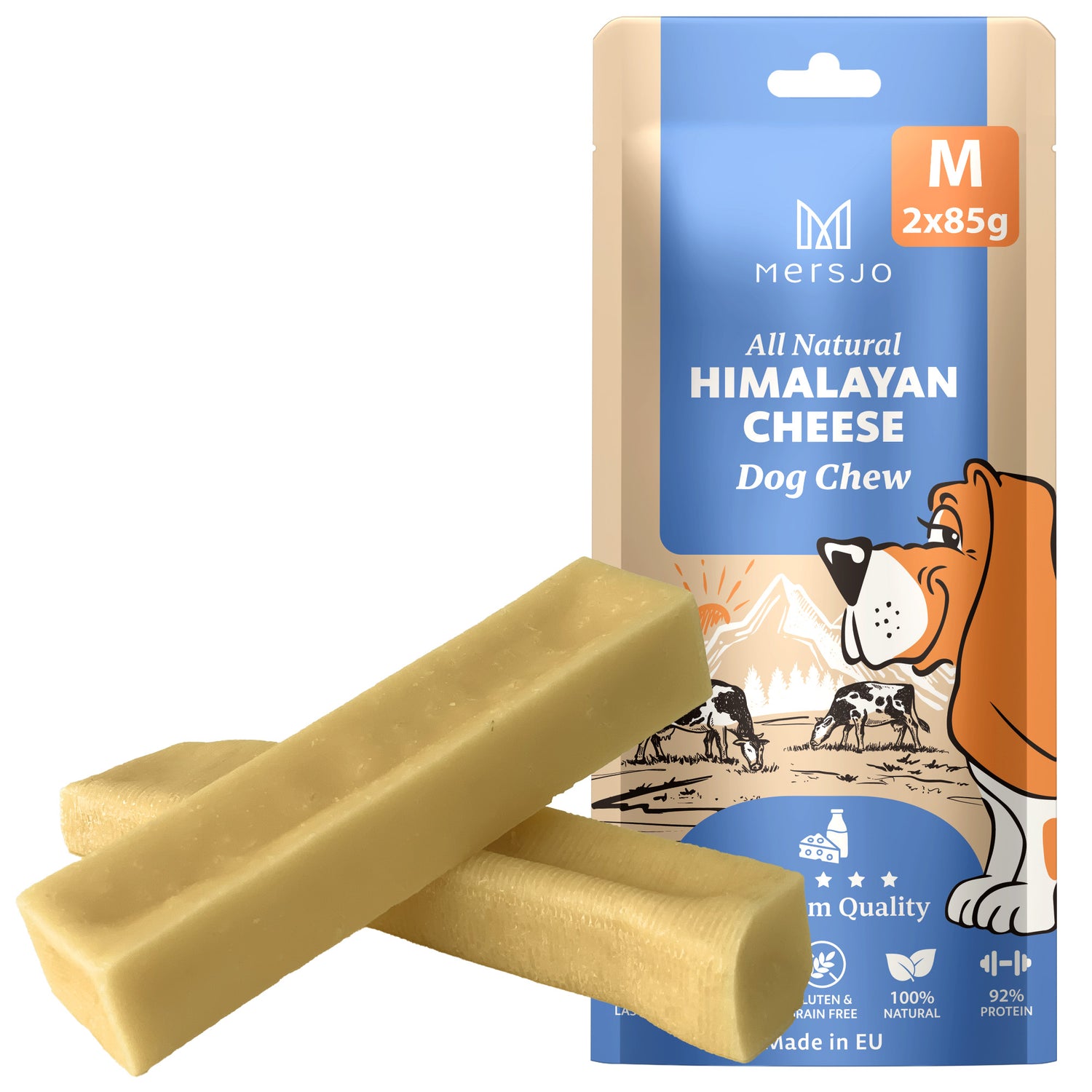 Dog treat - Himalayan cheese, natural dog chew Mersjo 2x85g