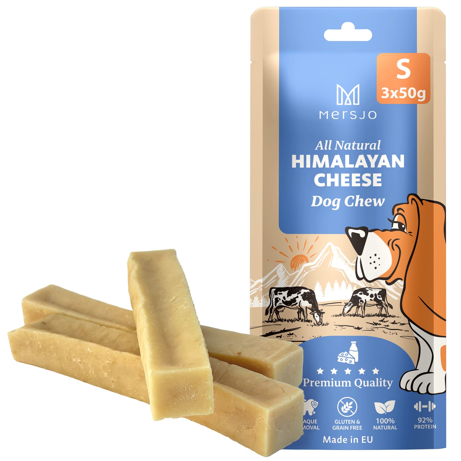 Dog Treat - Himalayan Cheese, Natural Dog Chew Mersjo 3x50g