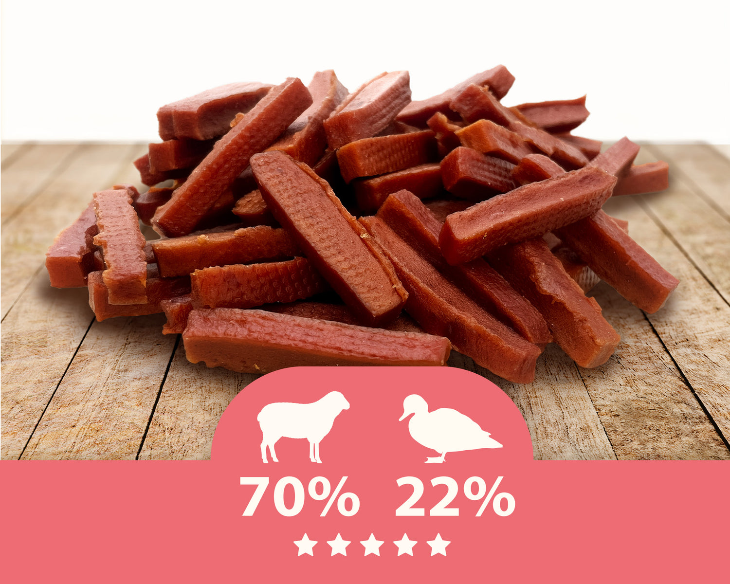 Pamlsek pro psy - Měkké jehněčí proužky Mersjo 200g