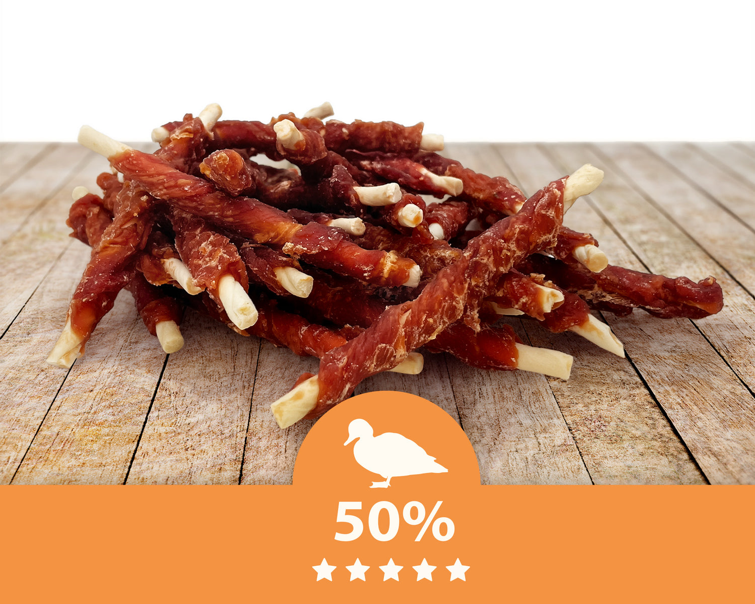 Přírodní kousací pamlsky twist ze surové kůže s kachním masem, pamlsek pro psy, Mersjo, 500g