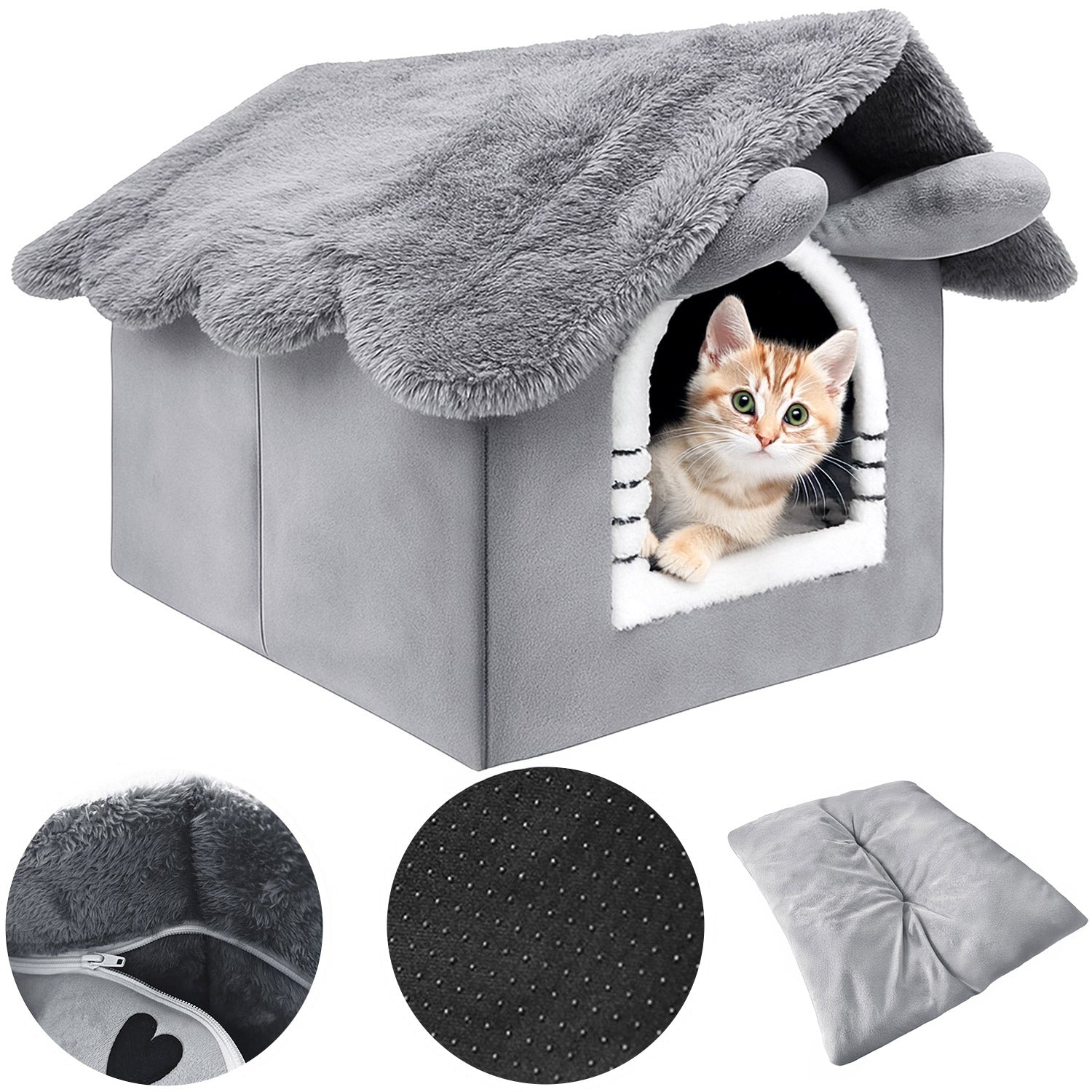 Cat house, plush playpen bed, soft bedding, kennel Mersjo