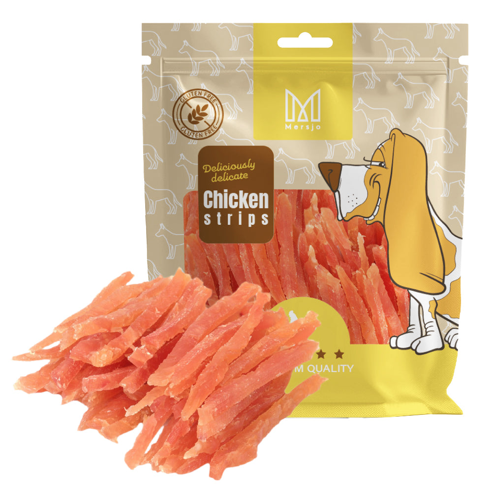 Pamlsek pro psa - Měkké kuřecí proužky Mersjo 500g