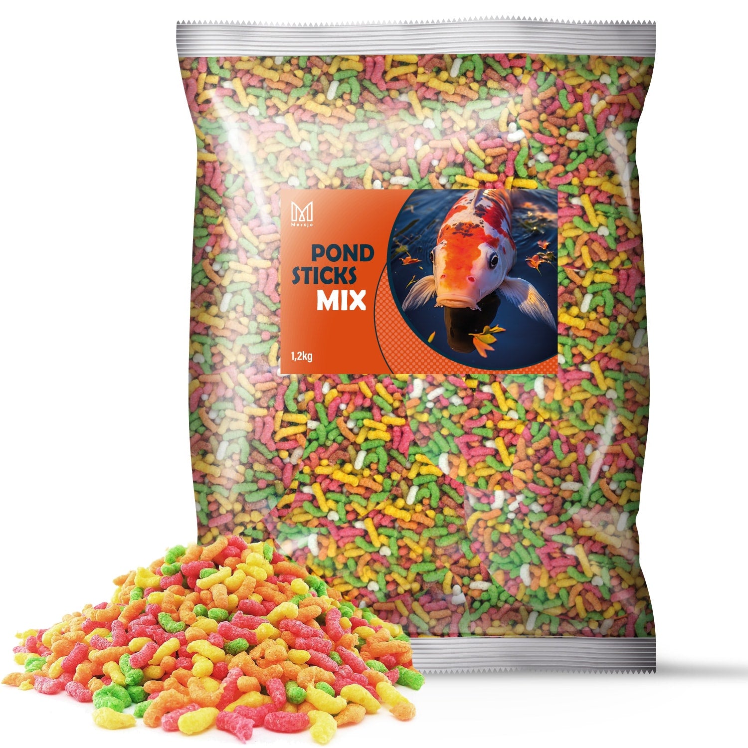 Futter für Teichfische Koi-Karpfen Mersjo Pond Sticks MIX 1,3kg 9l