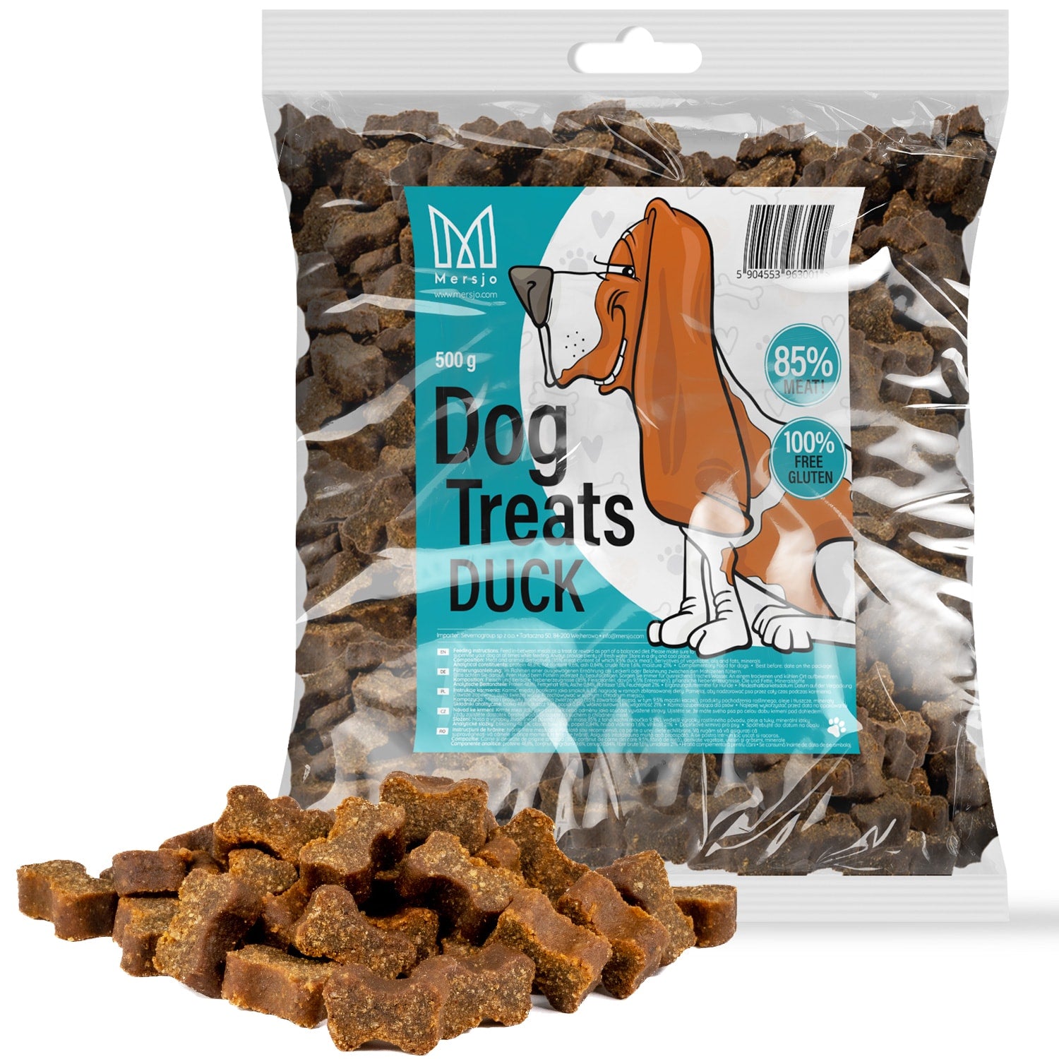 Hundesnack - Fleisch-Trainingsleckerlis Mersjo Ente 85% Fleisch 500g