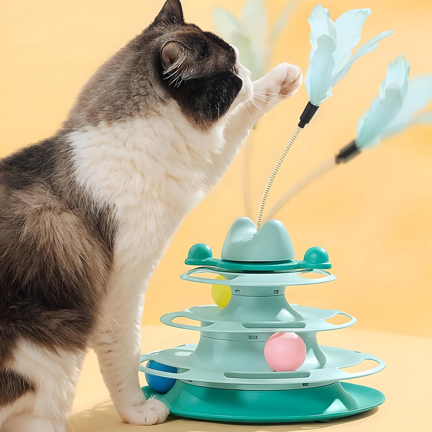Interaktivní hračka pro kočky, věž s míčky THEODORE’ S TOWER